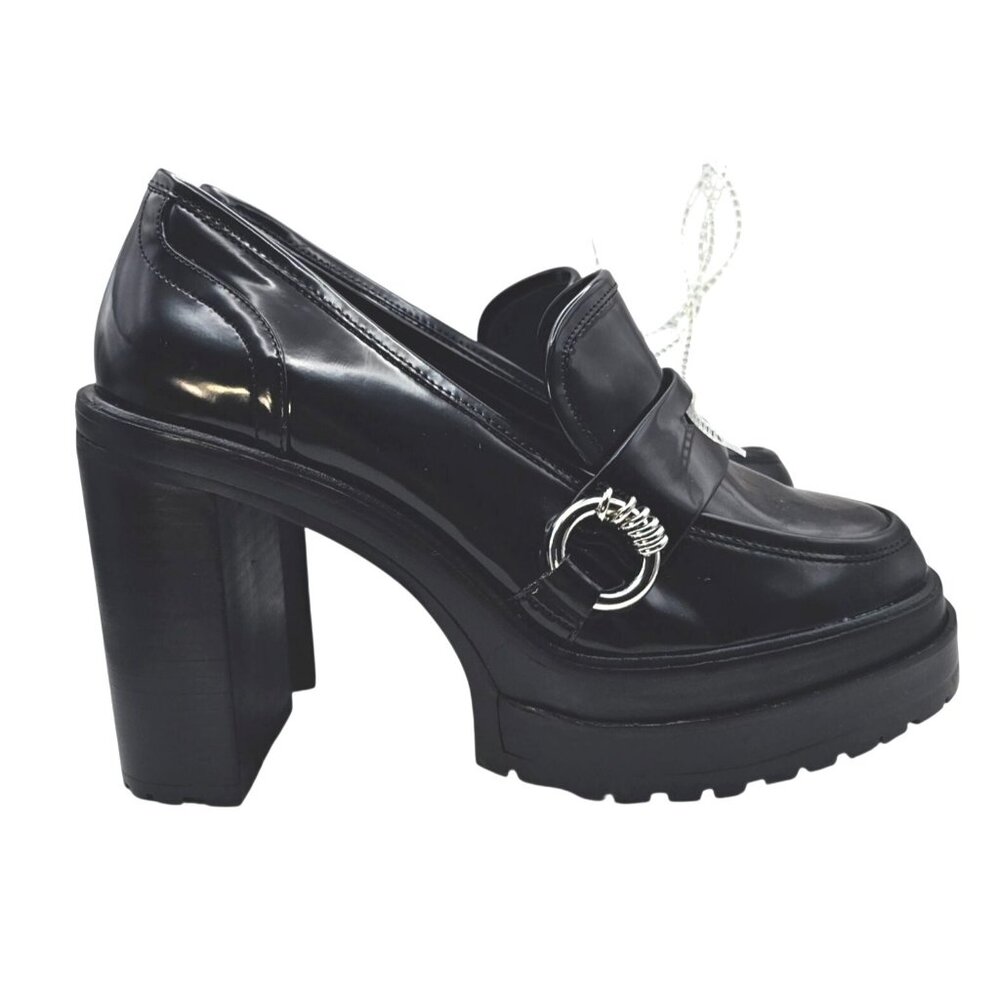 Gianni Bini Maxxwelle Pleather Platform Block Heel Loafer NWOT Runs Small